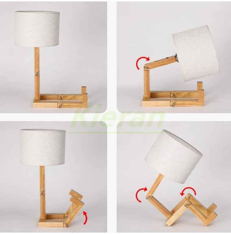 Nordic Modern Solid Wood Doll Led Table Lamps Bedroom Study Bedside Desk Lights Living Room Decorative Wooden People Floor Lamps
