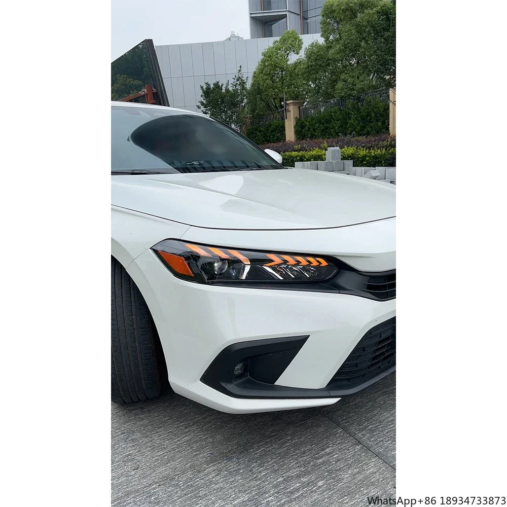 كامل Led رئيس ضوء مصباح كشافات المصباح لهوندا سيفيك سيتي 2022 2023 11 الجيل