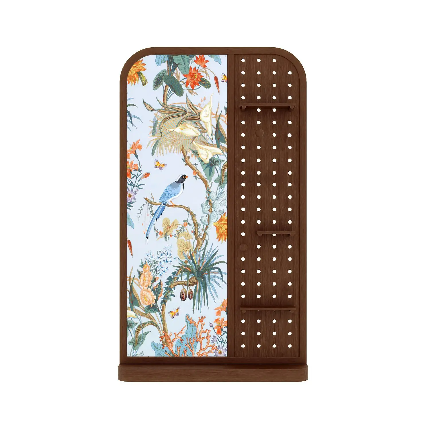 French modern multi-functional solid wood hole board screen partition household living room dining room entrance blocking