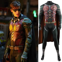 Superheld Robin Kostuum Cosplay Boys Spandex Zentai Suits Mannen Bodysuit Halloween Kostuum Voor Volwassen Superheld