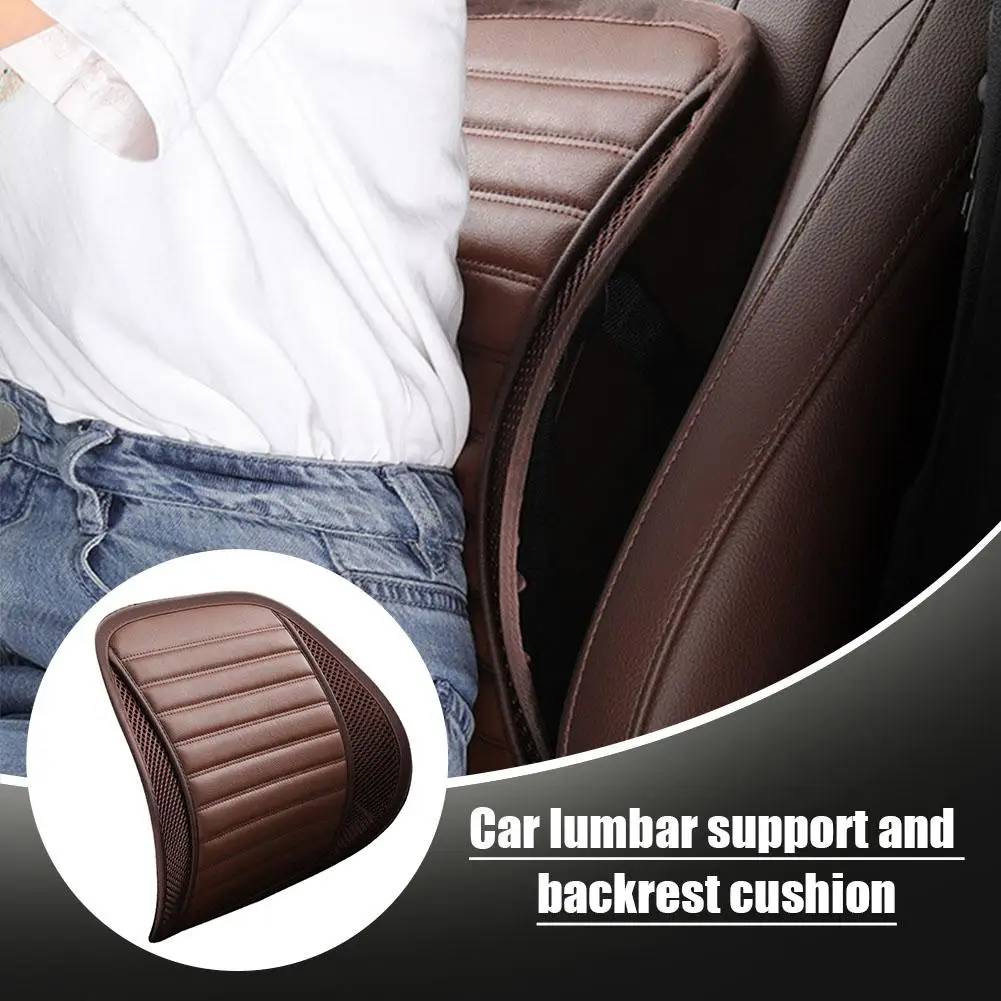 PU leather Car Seat Office Chair Massage Back Lumbar Support Mesh Ventilate Cushion Pad Black Mesh Back Lumbar Cushion