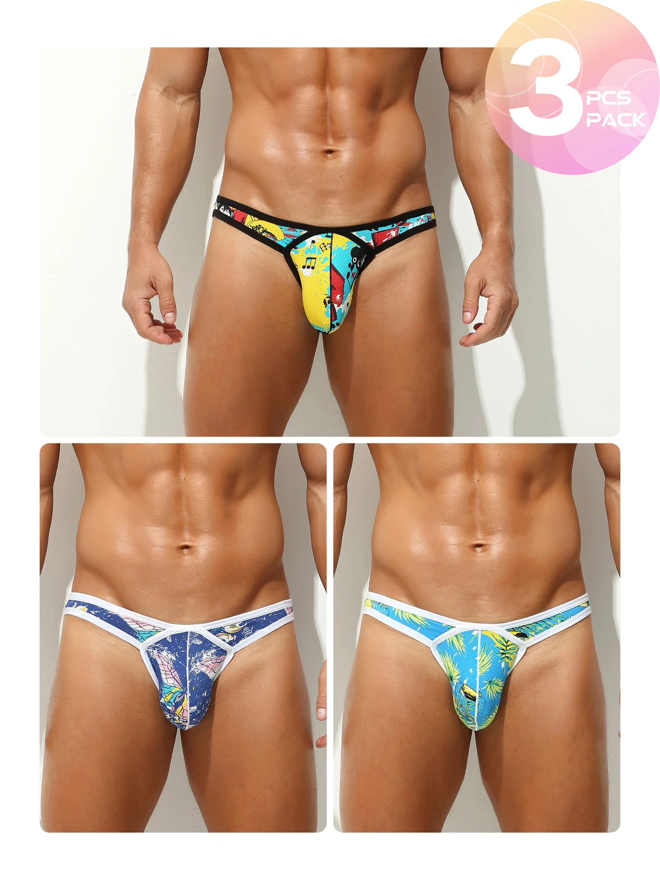 

Сексуальное мужское нижнее белье для геев, дышащие стринги Meng-string Cueca Tanga, мужские трусики, быстросохнущие сексуальные бикини для геев, акция 3/5 шт.