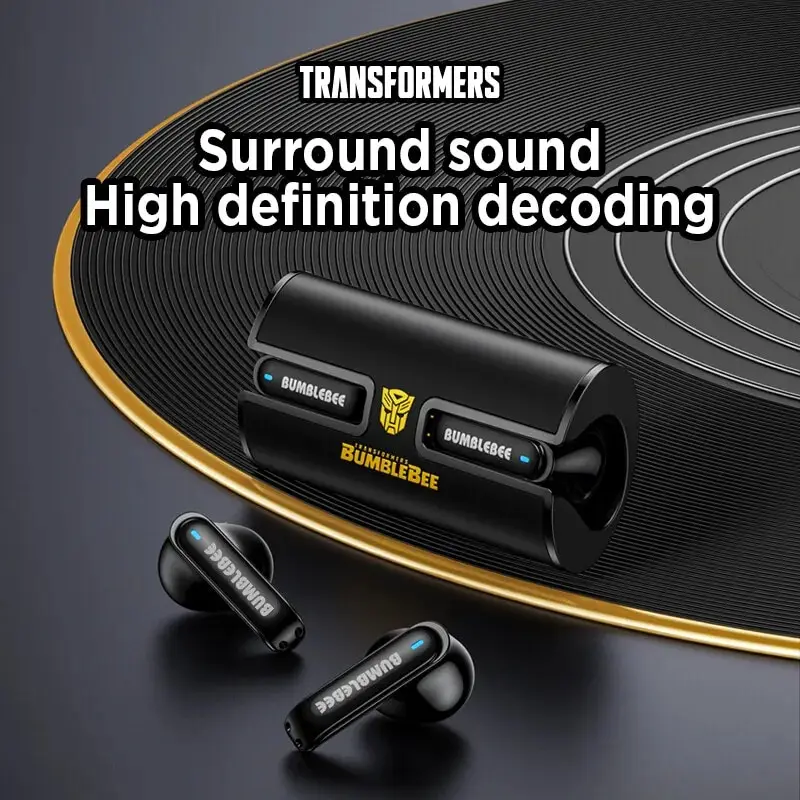 Transformers TF-T02 Earphones Bluetooth 5.3 Wireless TWS Sport Headphones Gaming Headset Dual Modes with Mic Cool Earbuds