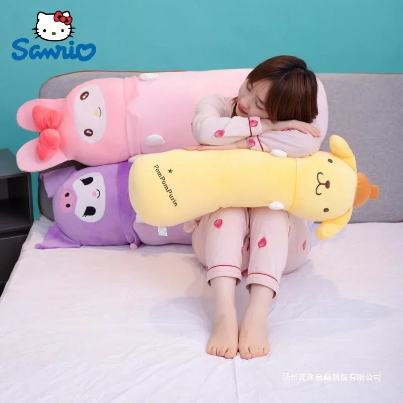 

Sanrio Cylindrical Long Pillow Cinnamoroll My Melody Lovely Soft Plush Bed With Cylindrical Pillow Children's Soothing Toy Gifts