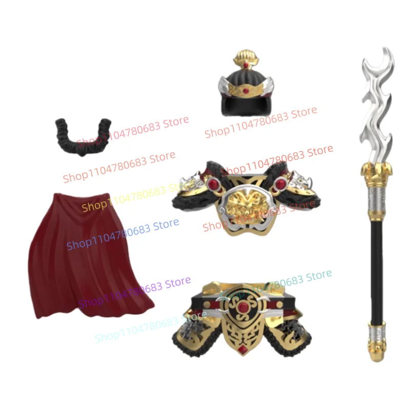 MOC 블록 삼국지 장페이 미니 액션 피규어 조립 모델 전시품 애니메이션 만화 액세서리 장난감 선물