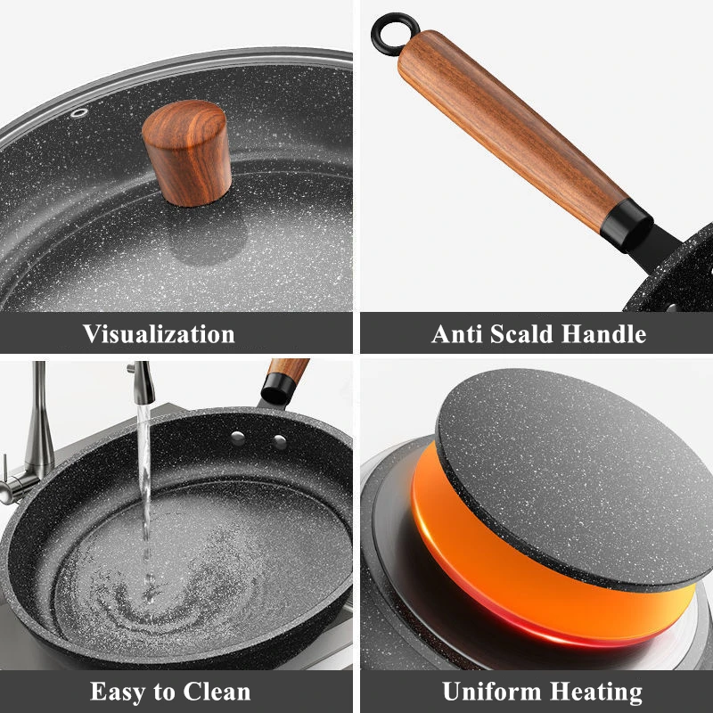 Maifanshi Non Stick Frying Pan Stir Fry Pan Steak Pancake Pan Household Induction Cooker Gas Stove Universal Flat Bottomed Pan