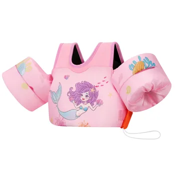 MoKo-Chaleco de natación para niños pequeños, chaleco salvavidas de manga de brazo de dibujos animados, traje de baño de espuma de seguridad, juguetes de playa, flotadores flotantes para bebés, anillo de natación