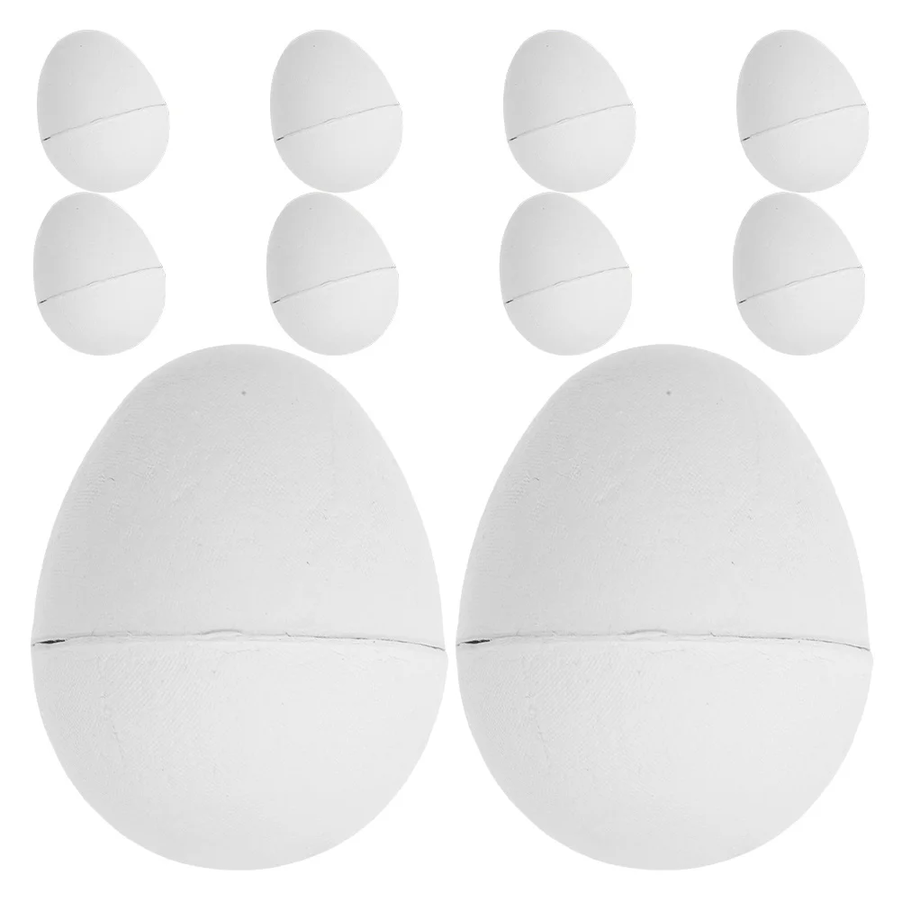 

10Pcs Painting Papier Eggs Craft DIY Unpainted Easter Egg Decorations for Family Art Projects Blank Paper Eggs