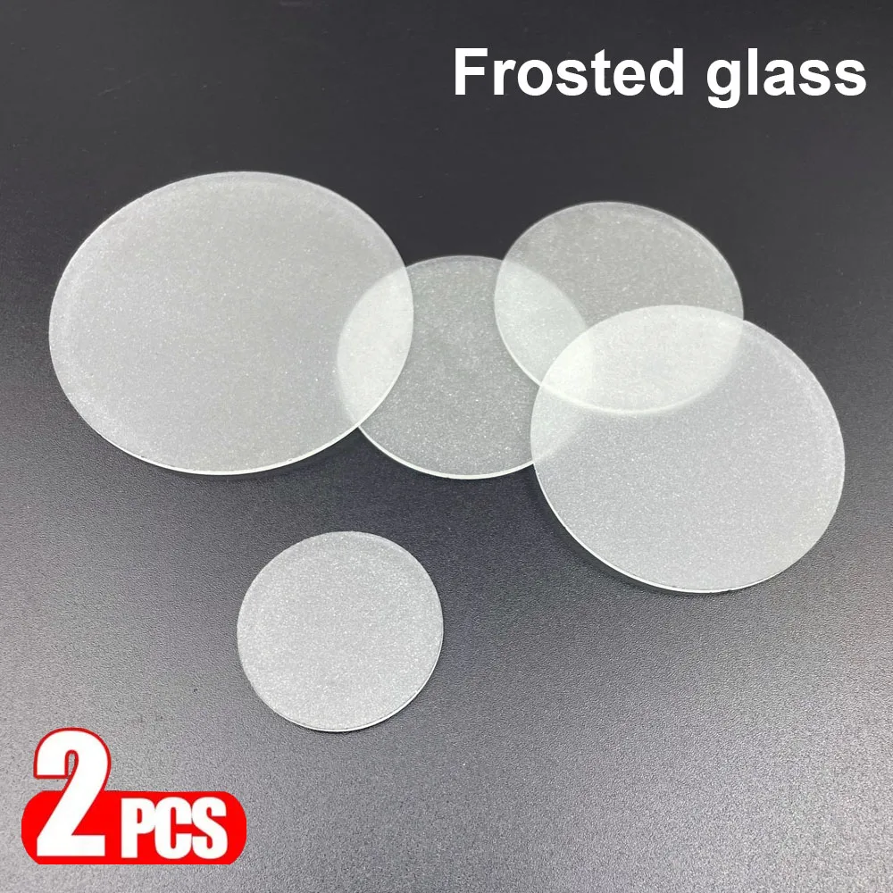 2 stücke Milchglas 35mm 45mm 50mm 59mm 64mm 69mm Runde Flache Halbtransparente Glas lampenschirm Für LED Lampe Unten Licht Taschenlampe