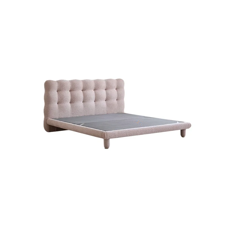 

Fabric bed French cream wind bedroom children's bed girl pink princess bed