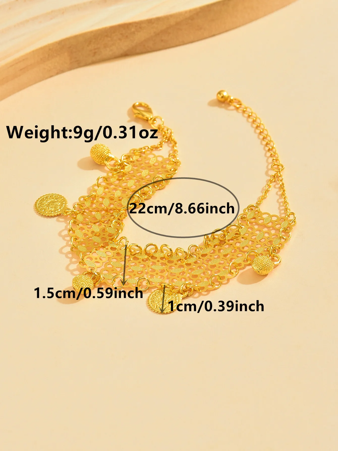 Fashion Metal Heavy Industry Handcrafted Tassel Bracelet - Arab Luxury Court Style - Suitable for Party and Festival Wearing image 6