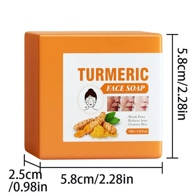 Soap Bar For Face & Body,Underarms,Reduces Acne Fine Lines,Fades ,Face WashSoap Repairing Smoothing Skin Turmeric Face Soap