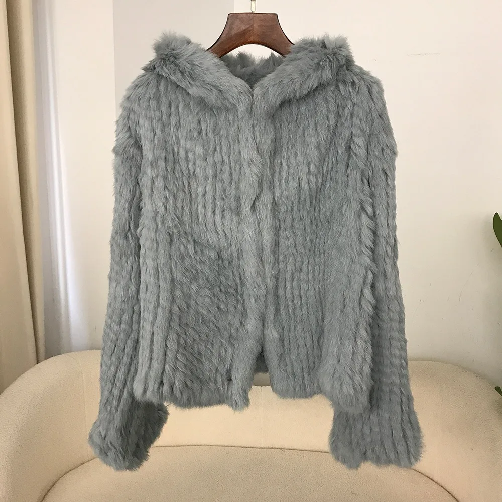 

Fur Women's Coat Autumn/winter New Encrypted Thickened Hand-woven Double-sided Hooded Korean Short Fur Women's Coat