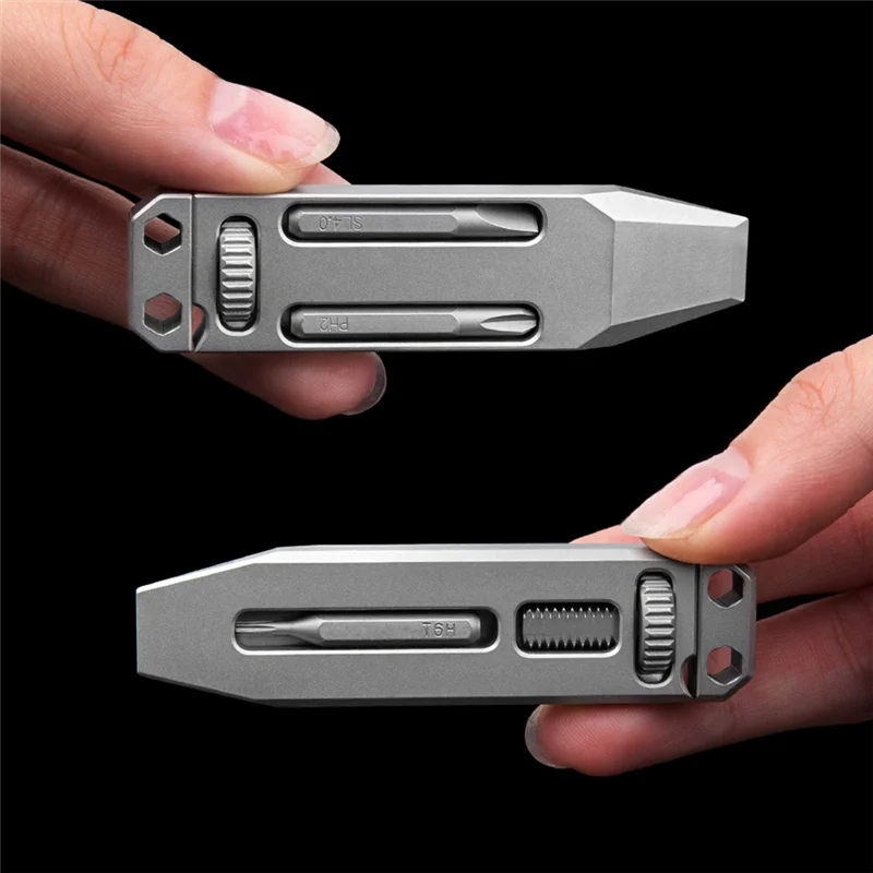 TC4 Титановый сплав Многофункциональная монтировка Штопор Отвертка Мини-гаечный ключ Лом Карманный инструмент Подвеска Новый