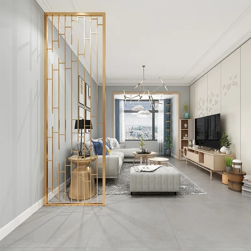 Wrought iron screen partition wall living room hollow office decoration home, entrance Nordic Internet celebrity style