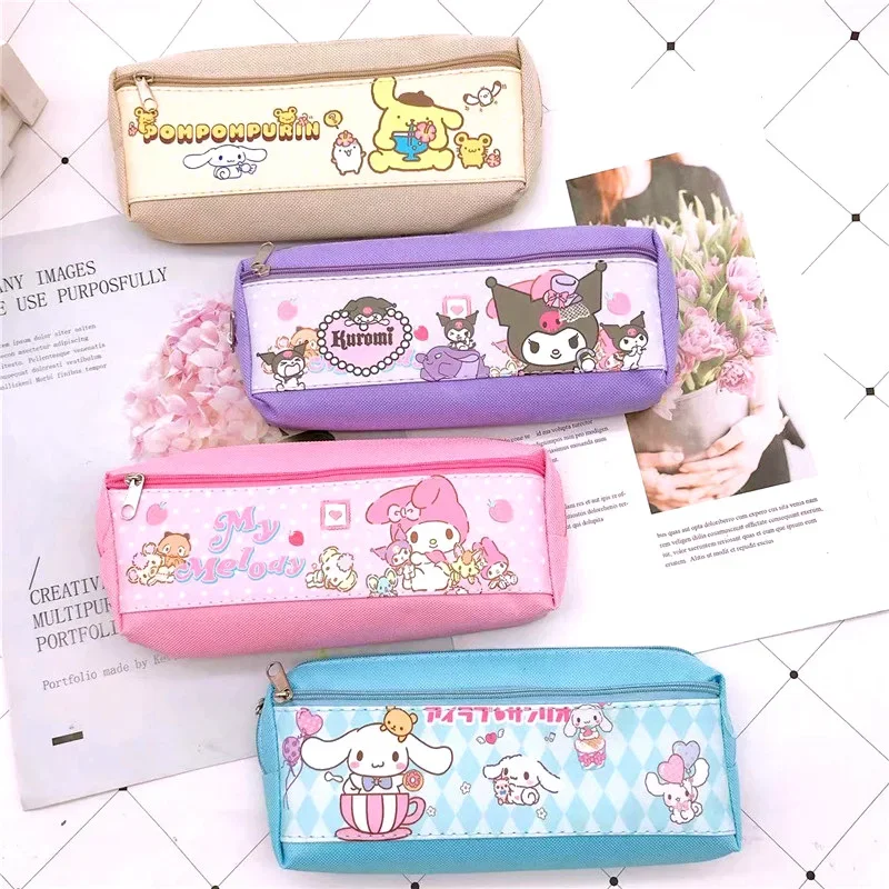 głosem Kawaii Sanrio Hello Kitty piórnik Cartoon Anime studencka torba na artykuły papiernicze śliczna torba do przechowywania długopisów artykuły