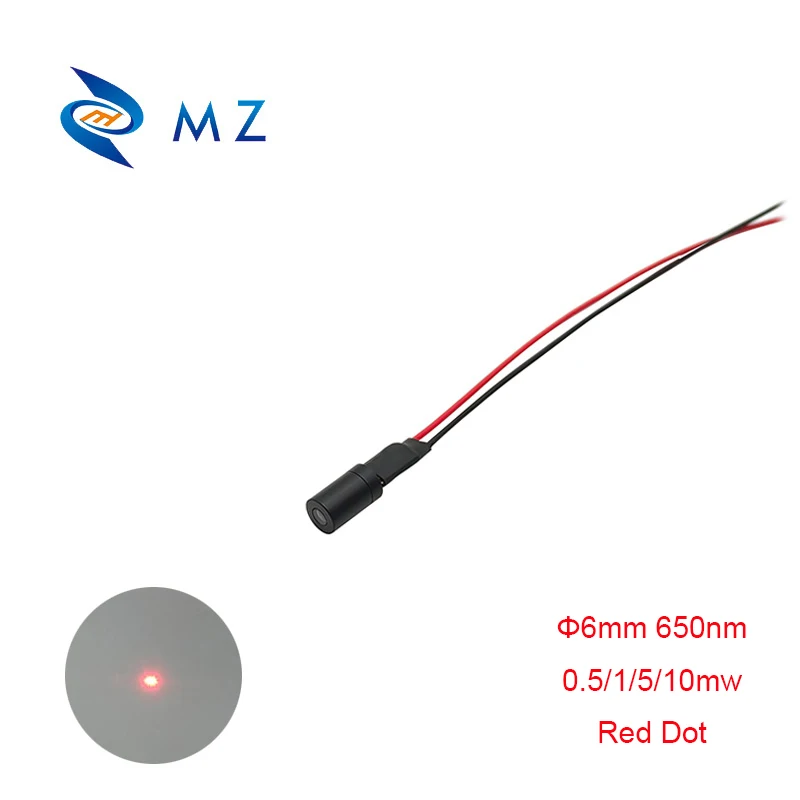 Compact Mini D6mm 650nm 0.5mw 1mw 5mw 10mw Red Dot Laser Diode Module Glass Lens Industrial Grade