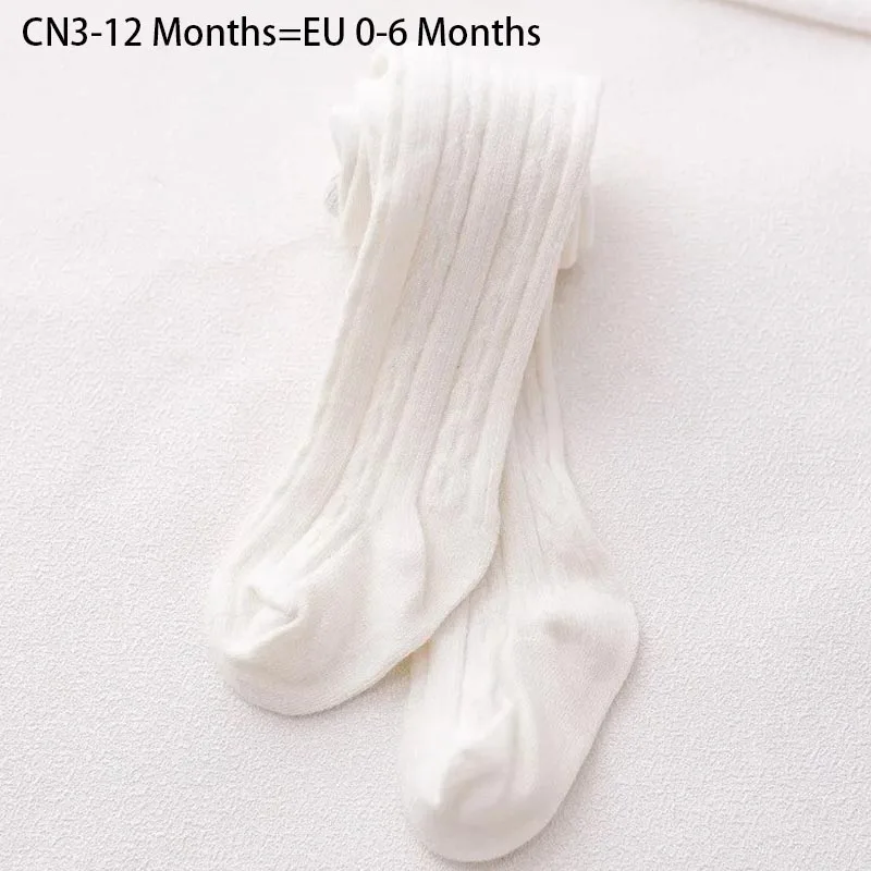 Baby Autumn Winter Soft Tights Newborn Toddler Kid Girl Ribbed Stockings Cotton Warm Elastic Pantyhose Solid Tights