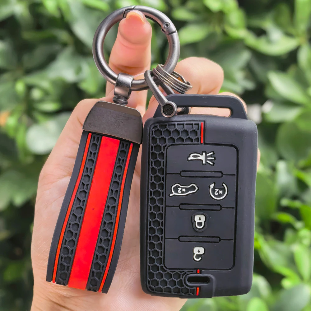 For Jeep Grand Cherokee L Proximity Grand Wagoneer 2021- 2026 Car Remote Key Cover Case Shell Fob Holder Protector Keychain
