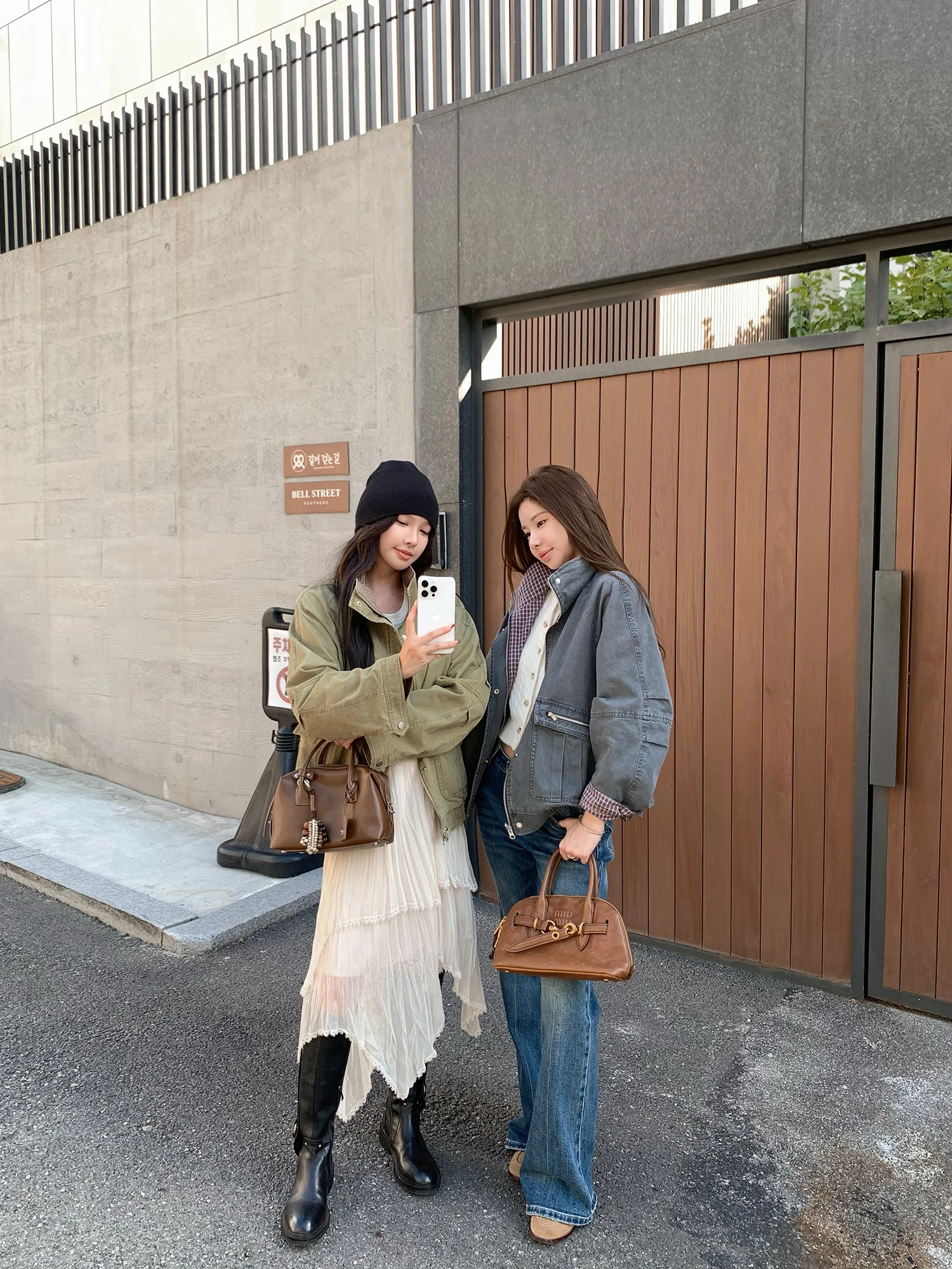 

Двусторонняя куртка-пальто из денима и хлопка в клетку от ivian Briti Barn, повседневная рабочая одежда, женская осенняя мода