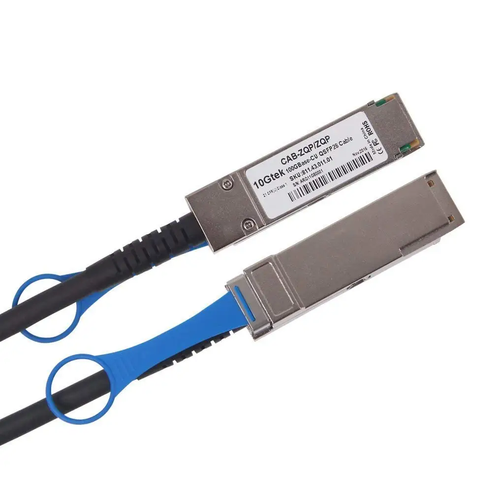 Imagem -02 - Cabo 100g Qsfp28 Dac100gbase-cr4 Qsfp28 ao Cabo de Cobre Passivo do Twinax do Anexo Direto de Qsfp28 para Cisco Qsfp-100g-cu2m Medidores