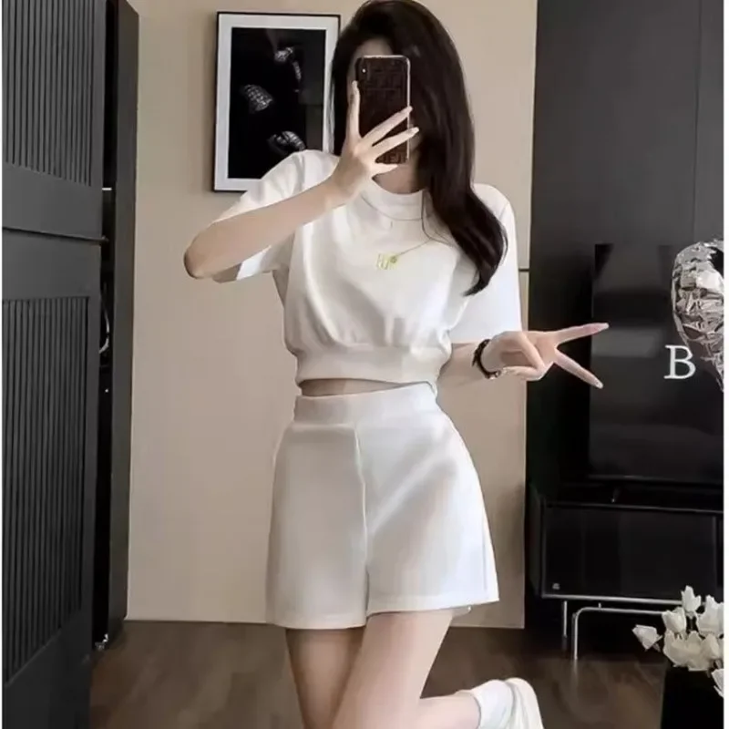 Woman Shorts Sleeve Summer Two-piece New In Matching Casual Cheap And Korean Style Offers Stylish Short Sets For Women 2 Pieces