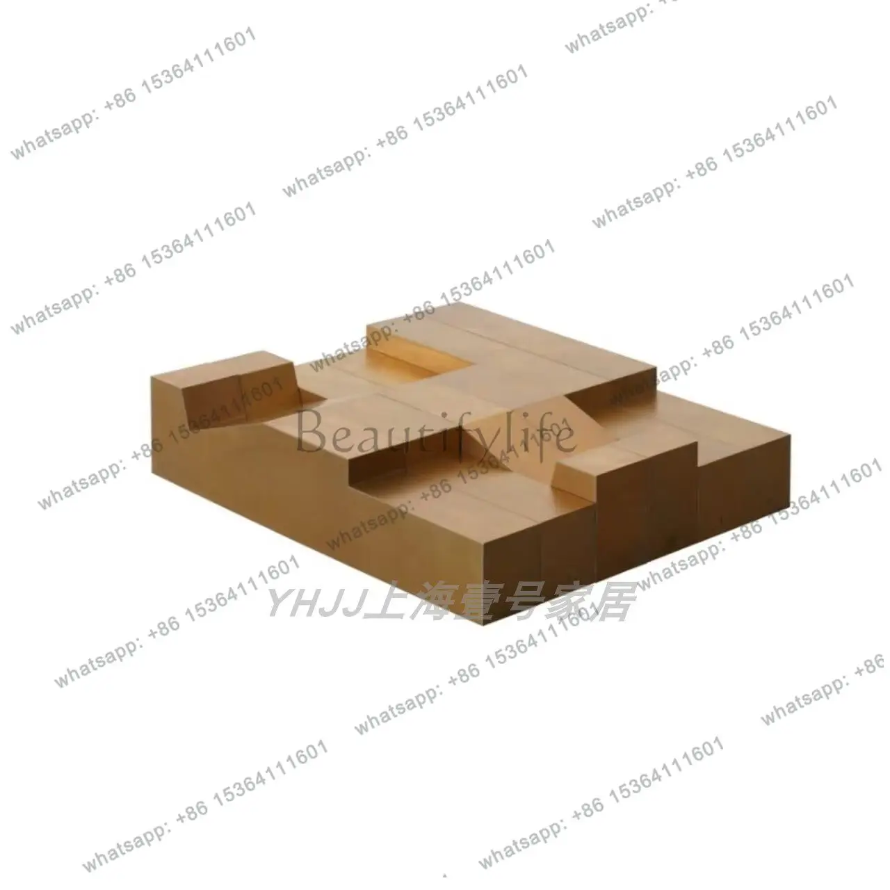 

Medieval solid wood module combination living room coffee table sofa edge designer exhibition hall border coffee table