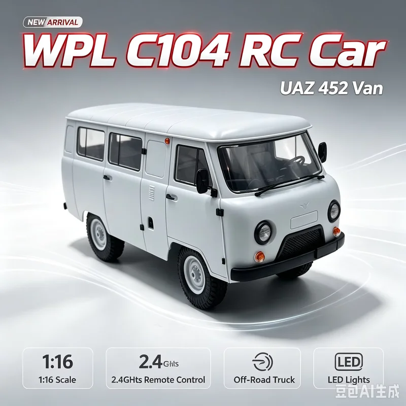 New In Stock Wpl C104 Rc Car 4wd Uaz 452 Off Road Vehicle 4x4 Electric Rc Crawler Van For All Terrain Adventure For Hobby Adults