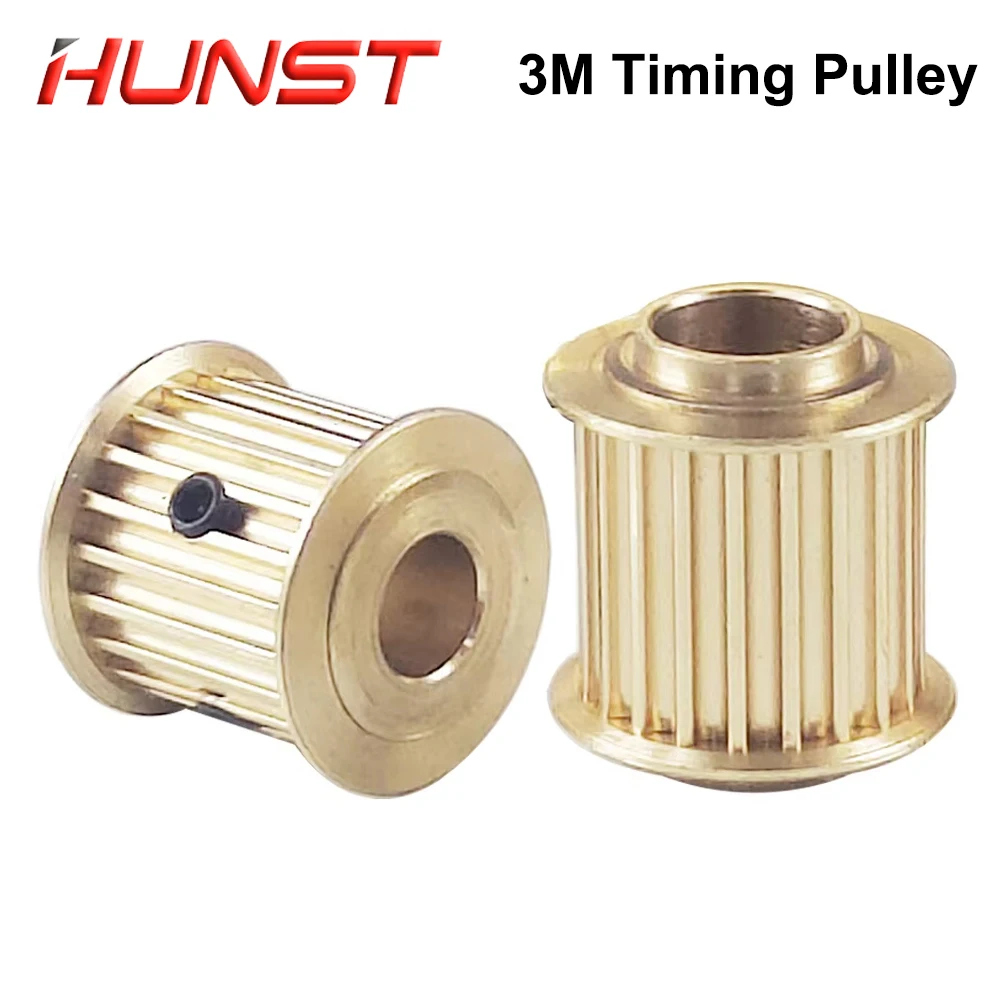 HUNST  Copper Synchronizing Gear,Timing Pulley HTD 3M  Pulley Synch  Motor Wheel for DIY CO2 Laser Engraving Cutting Machine