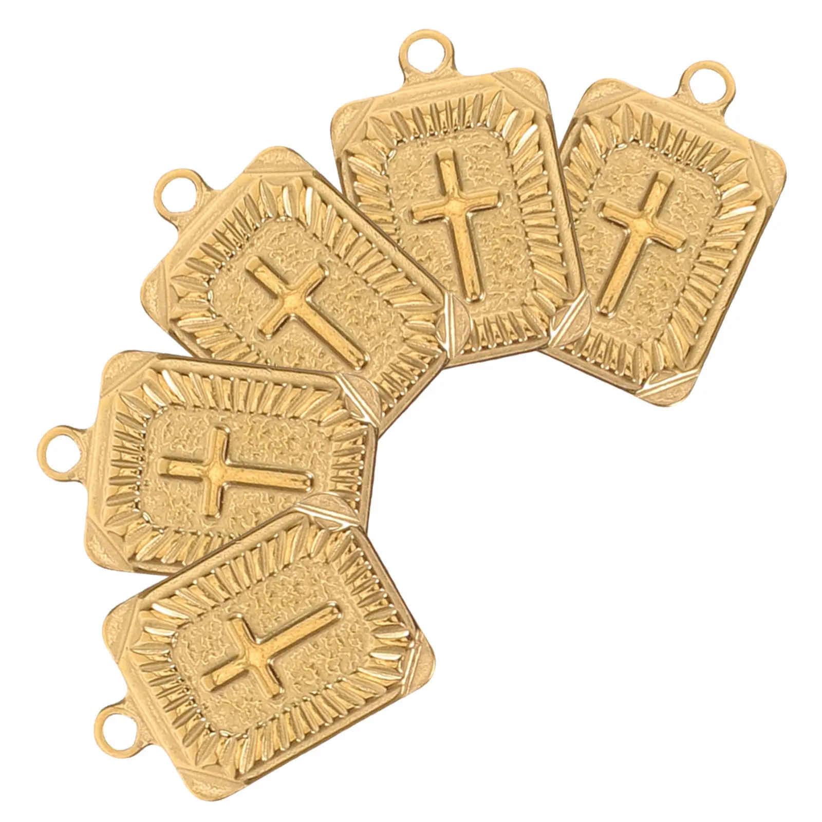 

5Pcs Mini Cross Charms Bulk Stainless Steel Rectangle Pendant for DIY Jewelry Necklace Bracelet Craft Metal Embellishments