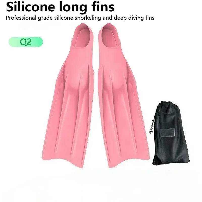 M-L Diving Silicone Fins Pink Swimming Feet Puff Deep Diving Assistive Equipment Acceleration Support Training Feet