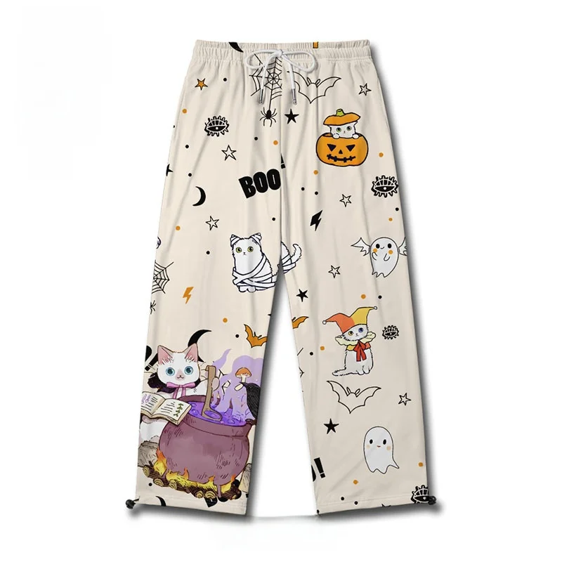 

Спортивные брюки большого размера на Хэллоуин Magic fiti, повседневные прямые брюки для мужчин и женщин, устойчивые к полиэфирным волокном...