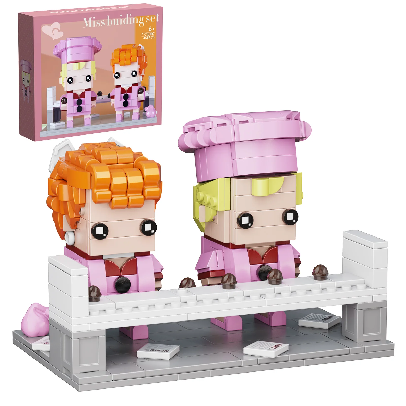 

Hot I Love Lucys Building Block Set with Lucy Ricardo & Ethel Mertz Model Classic Movie Figures Toys lovers Kids Birthday Gifts