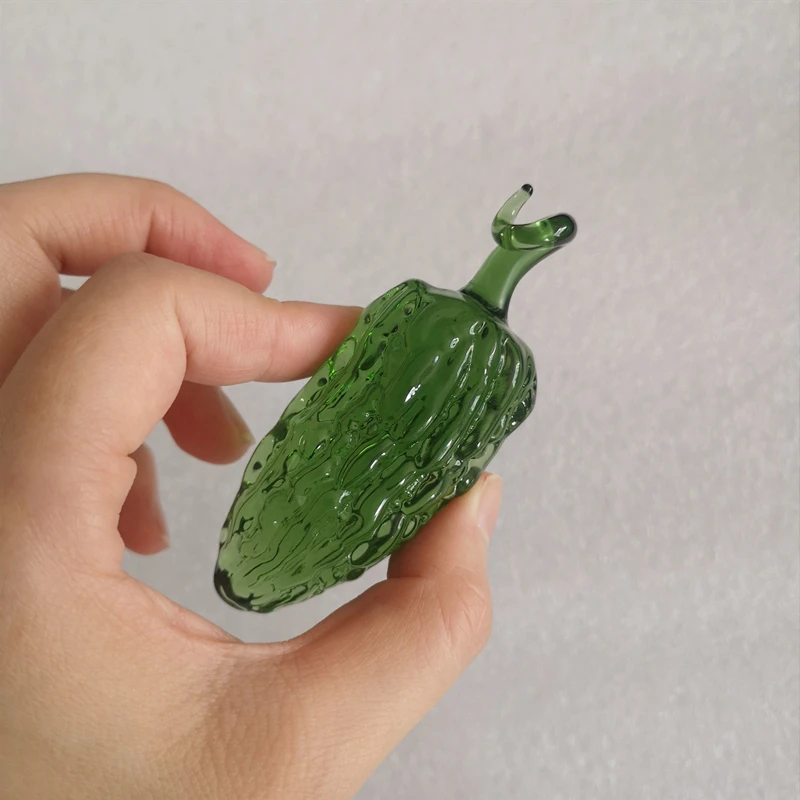 Estatuilla de verduras de cristal de Color, pisapapapeles coleccionable, pimienta de cristal, adorno de verduras, mesa, oficina, decoración del hogar, regalo