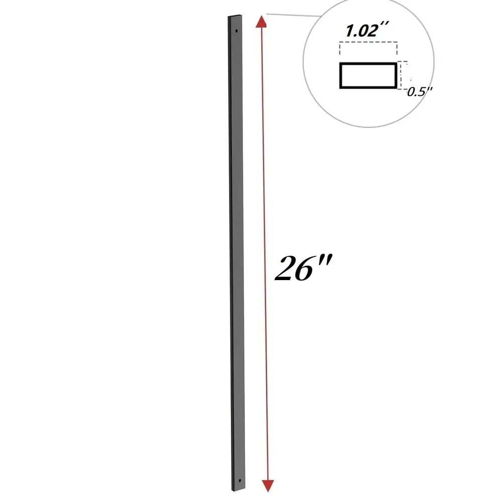 طقم مكون من 26 قطعة من الدرابزين المعدني المجوف مع أغطية نهاية ومسامير - 100 عبوة لدرابزين سطح السفينة وترقية الشرفة