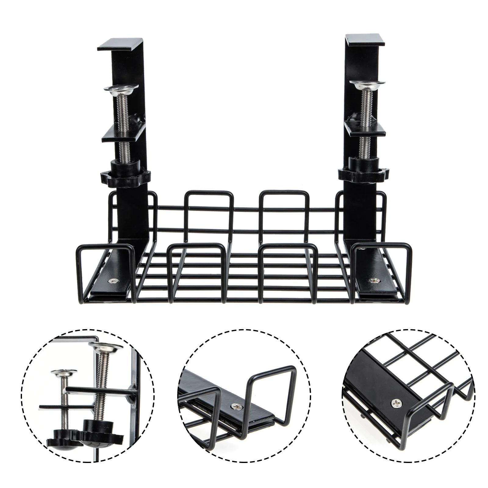 컴팩트한 책상 아래 전선 정리 랙 케이블 관리 용품 가정 및 사무실용 책상 아래 전선 정리 랙
