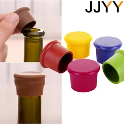 JJYY Food Grade Multi-coloured Silicone Wine Bottle Cooler Sealer Reusable Wine Beer Cap Bar Accessories