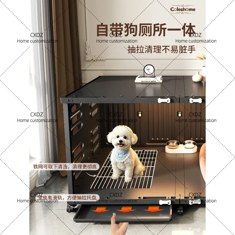 New type of cage Small with toilet Separation Bichon Pet Kennel Villa House House Medium Dog Cage