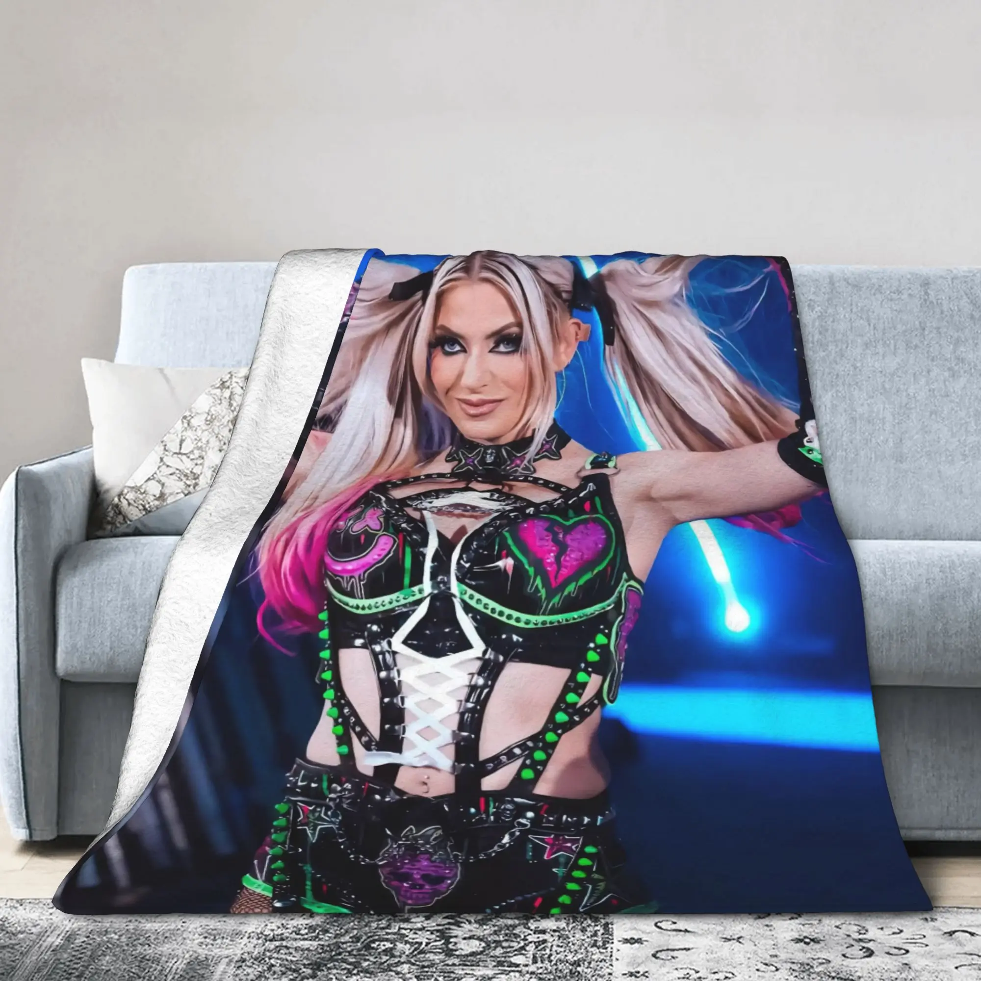Alexa Wrestler Blisses Flannel Throw Blanket Wrestling Cool for Sofa Knitted Blanket Gift Warm Multifunction Throws