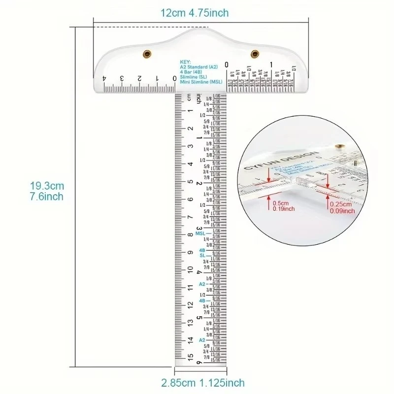 Precision 6 & 12 Acrylic T-Square Ruler – Perfect Alignment Tool for Crafting, Cardmaking, and Scrapbooking