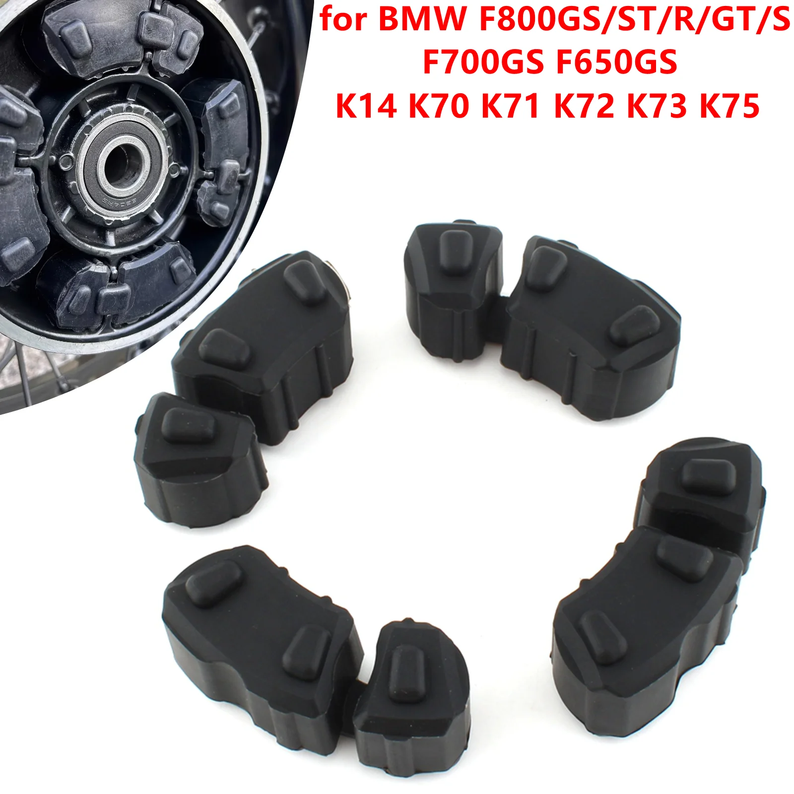 for BMW F800GS/R/S/ST/GT F700GS F650GS K14 K70 K71 K72 K73 K75kMotorcycle Sprocket Hub Damper Rear Wheel Drive Rubber Buffer Set