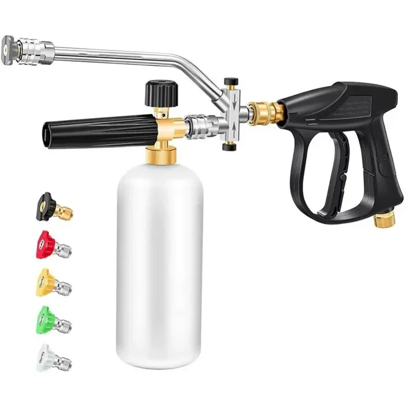 

For Karcher K Series 4350PSI High Pressure with 5 Nozzles M22-14 Adapter 1/4 Quick Connect Interfac Fine Car Wash Foam Spray Gun