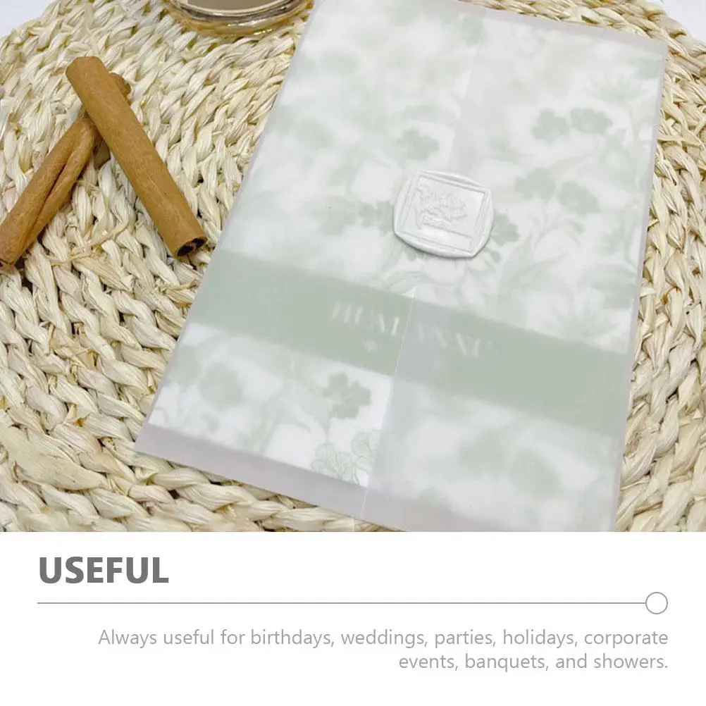 50Pcs Paper Envelopes Blank Self Seal Wedding Party Invitations Greeting Cards Translucent Design Students Gift Card