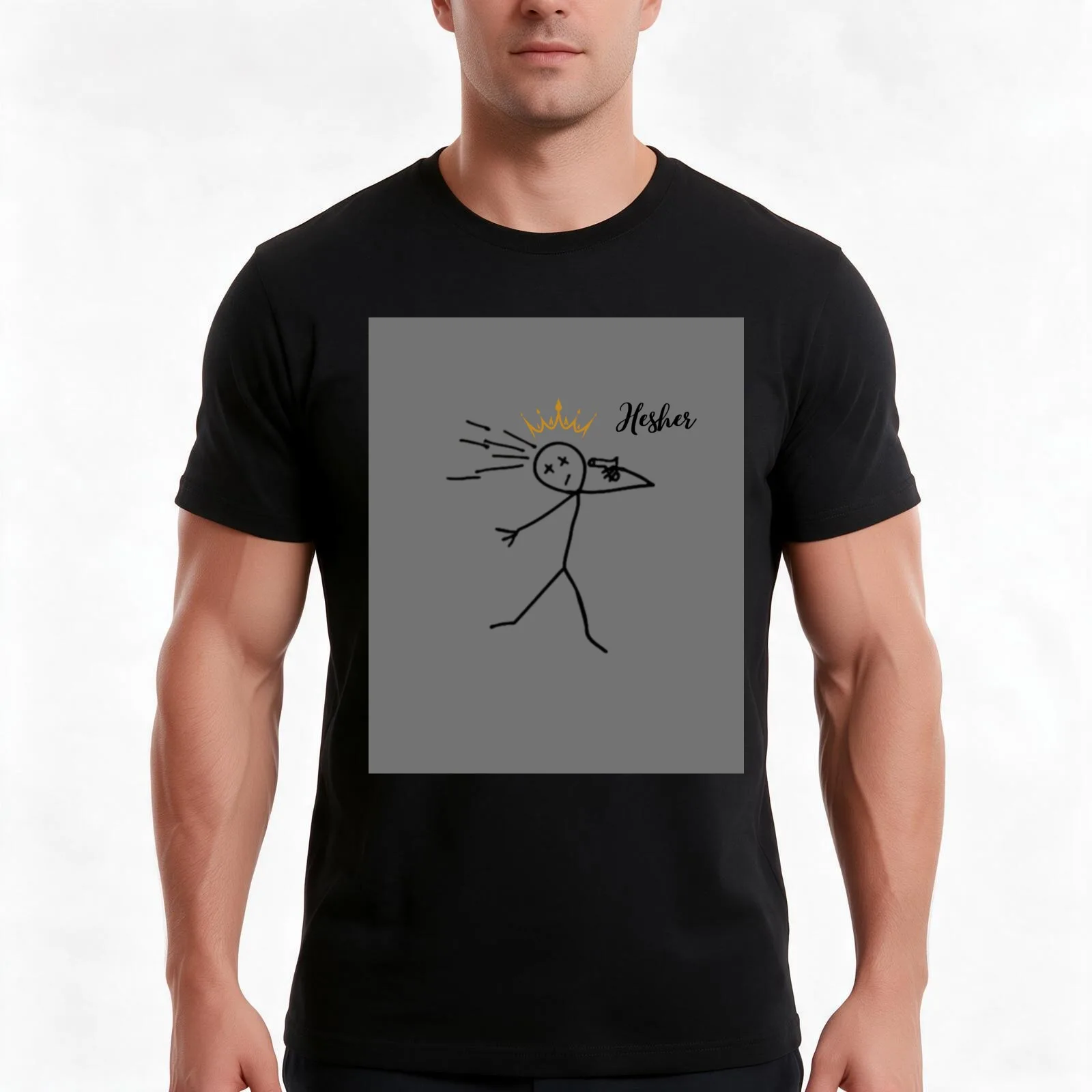 Hesher Forehead Tattoo T-Shirt, Summer Casual Cotton Tee, Oversized Streetwear Tops, Vintage Graphic Print, Unisex Men Women