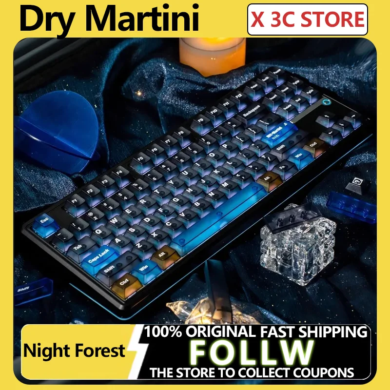 

154 клавиш Night Forest, набор колпачков для ПК, матовый туман, прозрачный черный колпачок для клавиш для механической клавиатуры, колпачки для клавиш с вишневым профилем