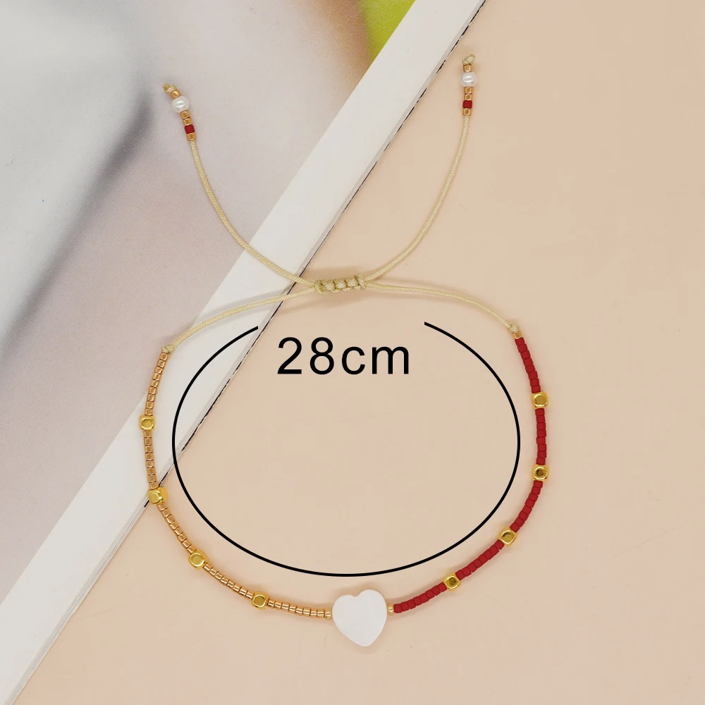 Go2boho New In Dainty Tiny Friendship Bracelets For Women Summer Fashion Design Boho Shell Heart Charm Miyuki Delica Gold Bead J