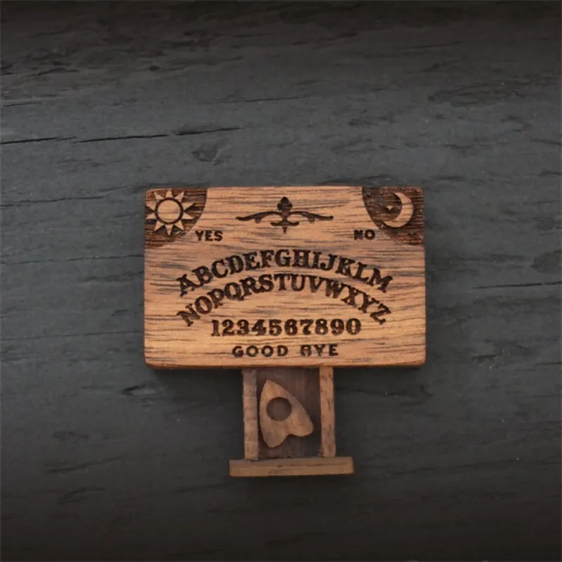 Miniature Spirit Board with Drawer Wooden Sentiment Love Drawer Wooden Ouija Boards Miniatures With Planchettes