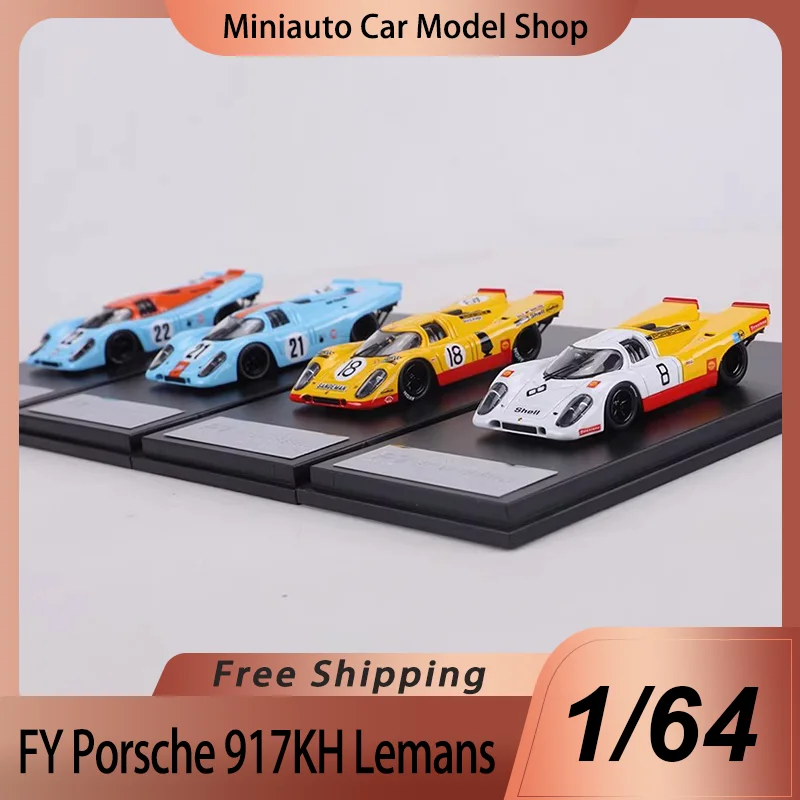Novo em Estoque: Miniatura de Carro de Corrida Porsche 917 Kh Gulf Version 24h Le Mans em Liga Fundida na Escala 1:64 da Finclassically - Brinquedo Colecionável