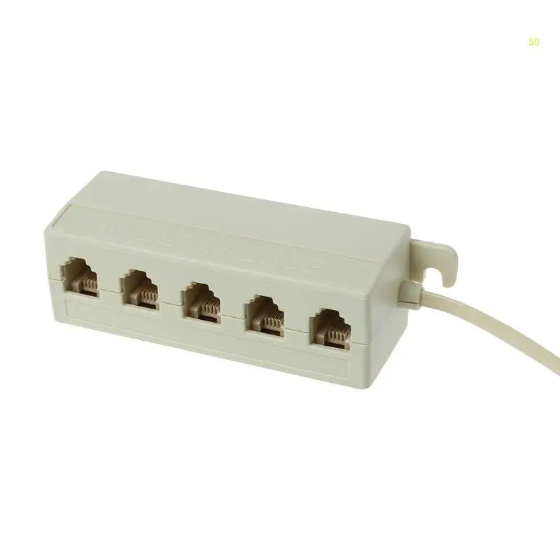 Rj11 โทรศัพท์ชาย 5 ทิศทางหญิงอะแดปเตอร์ 6p4c Jumper Lan Splitter Dropshipping