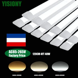 YISIONY-Tubos de luces LED lineales, lámparas de 120CM, 4000K, 12 piezas, 10 piezas, 5 piezas, 2 piezas, 40W, AC85V-265V para fábrica y oficina